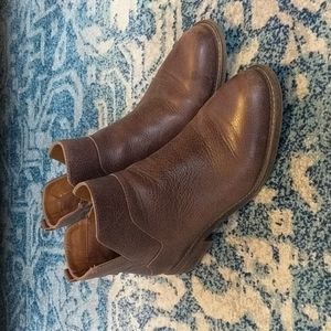 EUC brown leather booties
